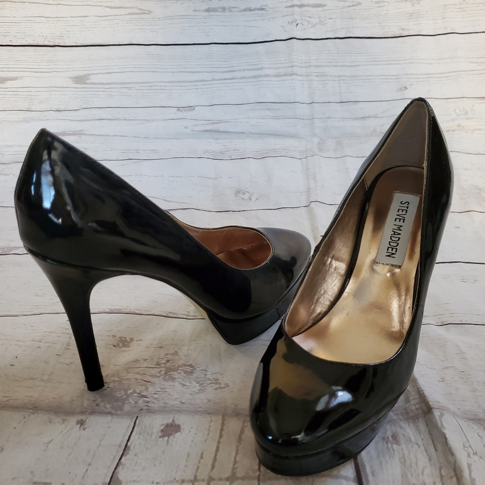 Steve Madden sky high heels black stiletto pumps
